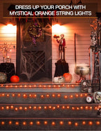 suddus Halloween Lights Battery Operated, 33ft 100 LED Orange String Lights - Image 6