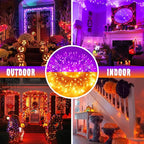 JMEXSUSS Halloween Decoration Lights, 200 LED Orange Purple Halloween Lights - Image 8