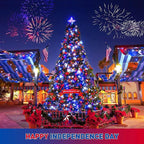 JMEXSUSS 200 LED 66ft Red White and Blue Lights Outdoor, Expandable Waterproof - Image 9