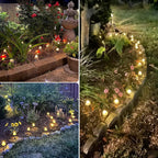 OZS 2PK 32LED 55FT Mushroom Solar Garden Lights Outdoor, Solar String Lights - Image 5