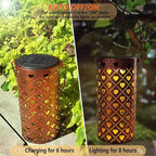 Solar Lanterns Outdoor Hanging Heart Pattern Decor Lantern, Waterproof Hollow - Image 5