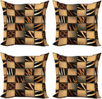 Ambesonne Safari Decorative Throw Pillow Case Pack of 4, Jeans Denim Patchwork by Ambesonne