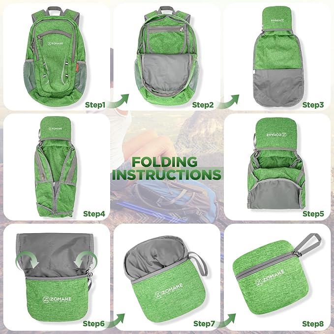 ZOMAKE Ultra Lightweight Packable Backpack 20L, Small Foldable Backpacks Hiking - Image 5