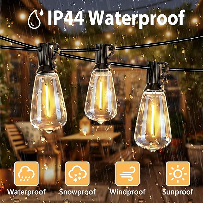 LumBelle Smart Outdoor String Lights, 50FT ST38 LED Patio Lights - Image 8