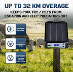 20 Miles Solar Electric Fence Charger, Adjustable Output Voltage: 6/8/10/12kV - Image 3