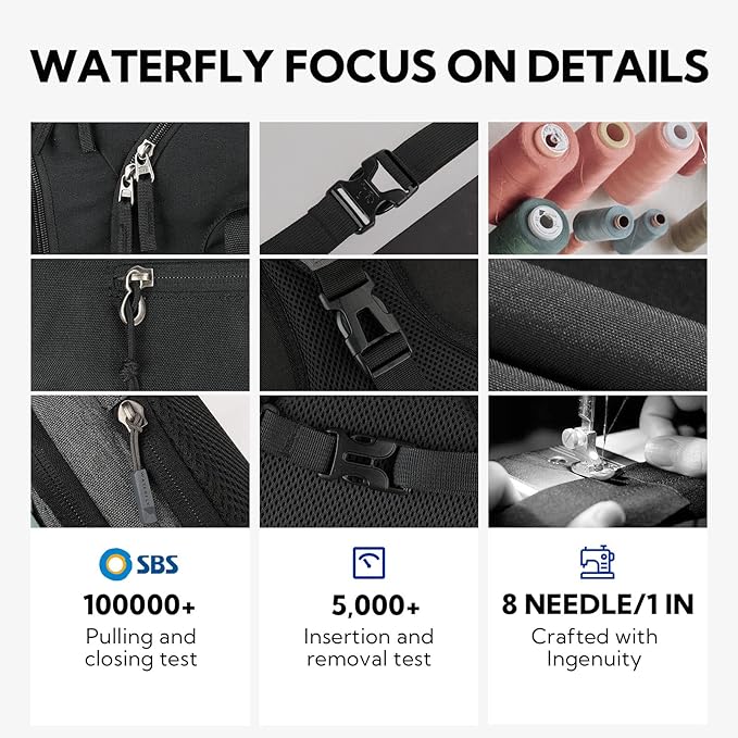 WATERFLY Crossbody Sling Bag Small Water Resistant Backpack Lightweight - Image 10