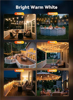 Minetom 53FT Outdoor String LED Patio Lights Waterproof, 24 Shatterproof S14 - Image 6
