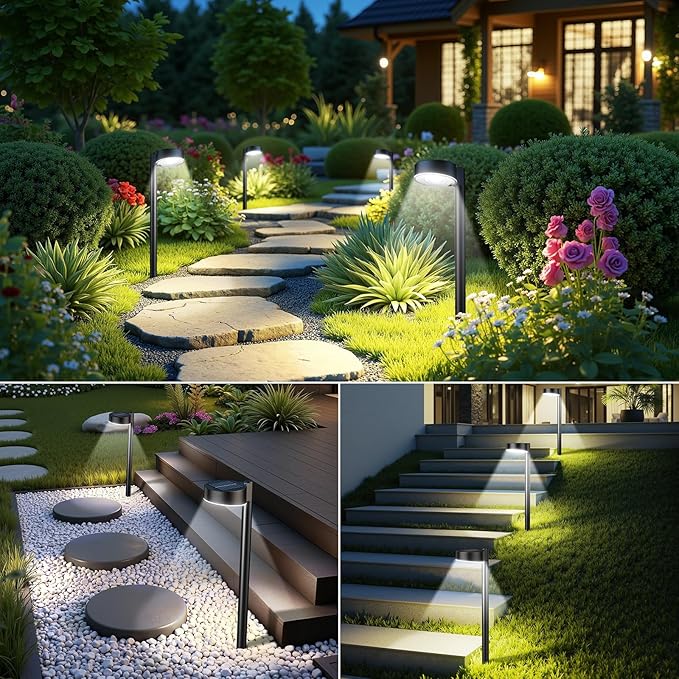 Ahaorigin 2 Pack Solar Pathway Lights Outdoor, 12 Brighter LED Solar Lights - Image 7