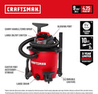 CRAFTSMAN CMXEVBE17590 9 Gallon 4.25 Peak HP Wet Dry Vac, Portable Shop Vacuum - Image 2