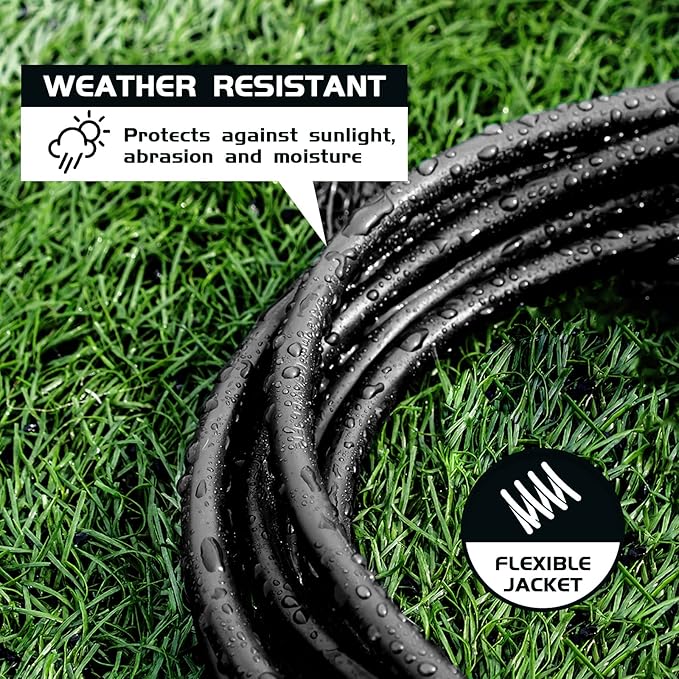100FT Outdoor Extension Cord-16/3 SJTW Durable Black Extension Cable - Image 4