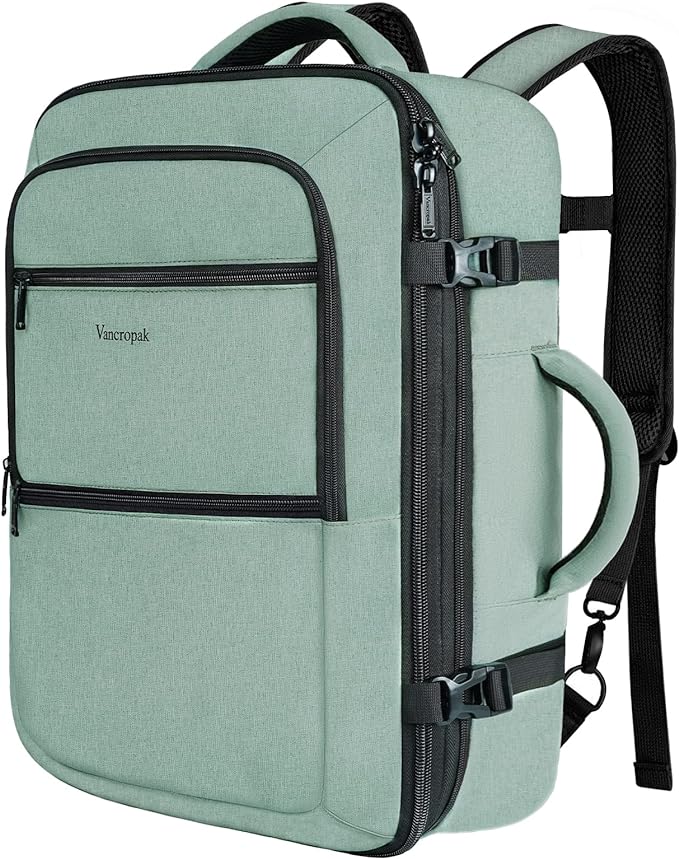 Vancropak Travel Bag, Large 40L Carry on Backpack Airline Approved Expandable by Vancropak