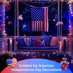 4th of July Decorations Solar String Lights 2Pack 400LED Independence Day Lights - Image 5