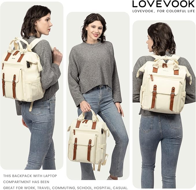 LOVEVOOK Laptop Backpack for Women Work Travel Commuter Backpack Business - Image 7