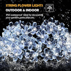 ITICdecor Outdoor Solar Flower String Lights Waterproof 50 LED Fairy Light - Image 2