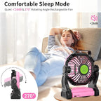 Portable Fan Rechargeable Camping Essentials, Cordless Camping Fan Battery - Image 3