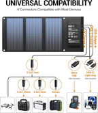 BLAVOR 30W Solar Charger USB-A QC3.0 24W USB-C DC 30W Outputs, Foldable Solar - Image 3