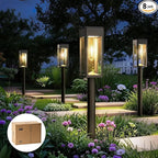 Philips 8 Packs Solar Pathway Lights Outdoor, Glass Metal Led Garden Landscape by PhilipsLightingLED