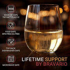 Bravario Unbreakable Stemless Plastic Wine Glasses | Reusable | Shatterproof - Image 3