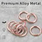 Gkeygo Key Ring Clip, 1 Inch Keychain Rings, 8 Pack Round Carabiner Clip - Image 2