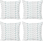Ambesonne Teal Throw Pillow Cushion Case Pack of 4, Retro Arrow Pattern in by Ambesonne