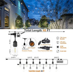 Achin Outdoor String Lights 48FT Dimmable Warm 2200K LED Patio Lights Outdoor - Image 2