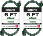 Iron Forge Cable 2 Pack Weatherproof 6 Ft Outdoor Extension Cord by IronForgeCable