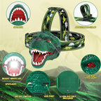 Nitigo Dinosaur Headlamp for Kids Flashlight Rechargeable Led Dino Head Lamp - Image 2