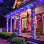 JMEXSUSS 2 Pack Red White and Blue Solar Lights, 200LED 75.5ft Patriot Solar - Image 5