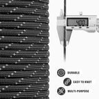 Reflective Paracord Rope 750 lb - 1000ft 5/32" Parachute Cord 4MM 12-Strand - Image 6