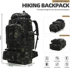 100L Camping Hiking Backpack, Molle military Tactical rucksack backpack - Image 6