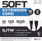 Iron Forge Cable 50 Ft Black Extension Cord, 50 Foot Extension Cord - Image 2