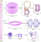 9PCS Purple for Stanley Cup Accessories Set Bling Initials Bow Charms for - Image 3