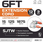 Iron Forge Cable 12 Gauge Extension Cord 6 ft, 12/3 SJTW 6 Foot Heavy Duty - Image 2