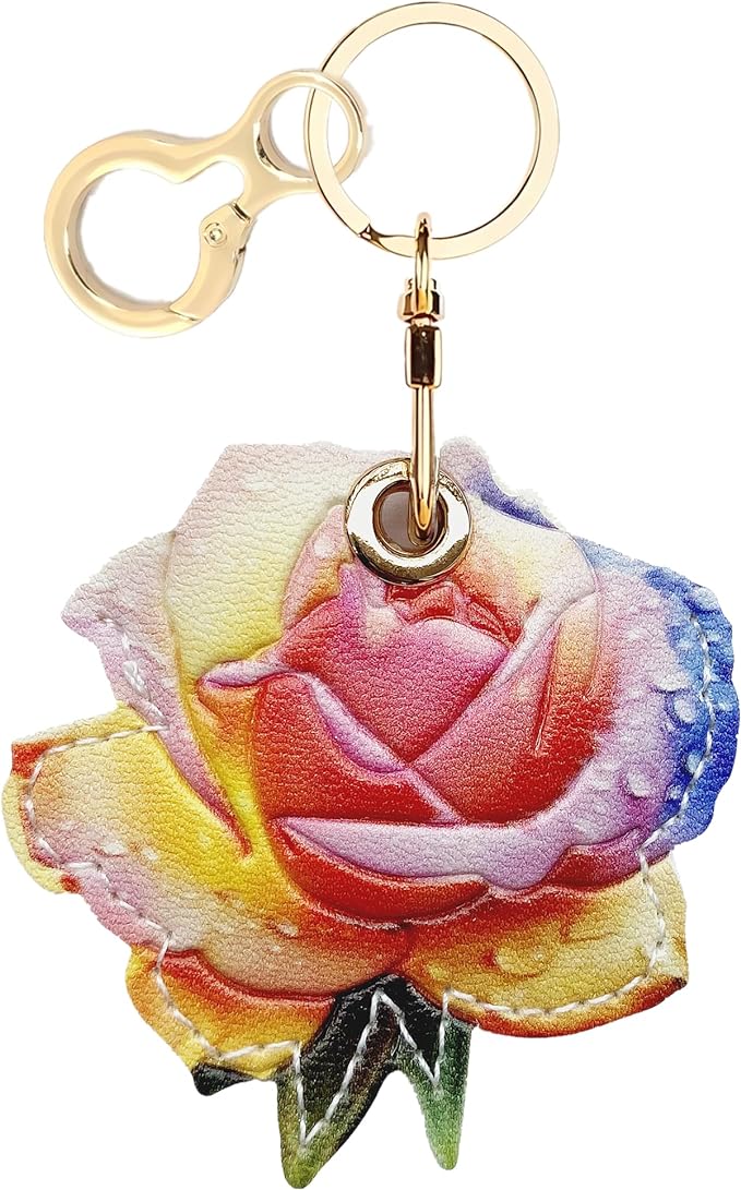 Leather Keychain Holder Case Compatible by BORKUANA