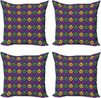 Ambesonne Mardi Gras Decorative Throw Pillow Case Pack of 4, Antique Old by Ambesonne