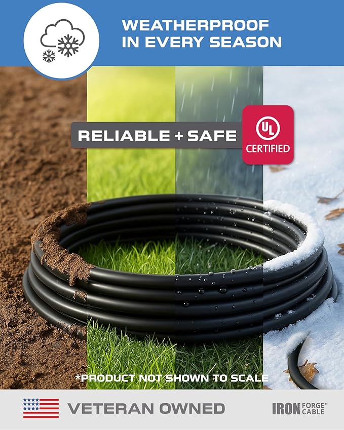 Iron Forge Cable 15 Ft Black Extension Cord, 15 Foot Extension Cord, 3 Prong - Image 2