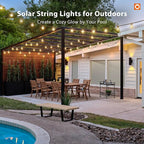 addlon 25FT Solar Powered Outdoor String Lights Waterproof - Image 9
