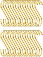 Evanda Gold S Hooks for Hanging Pack of 30, Heavy Duty Stainless Steel by Evanda