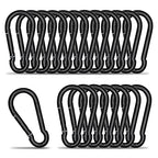 Carabiner Clip Hook, 3.15 inch 20 pcs Black Heavy Duty Spring Snap Hook Key by KINLINK