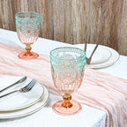 XUWAIDSGN 12Pcs Plastic Vintage Wine Glasses 13.5oz Reusable Embossed Goblet - Image 5