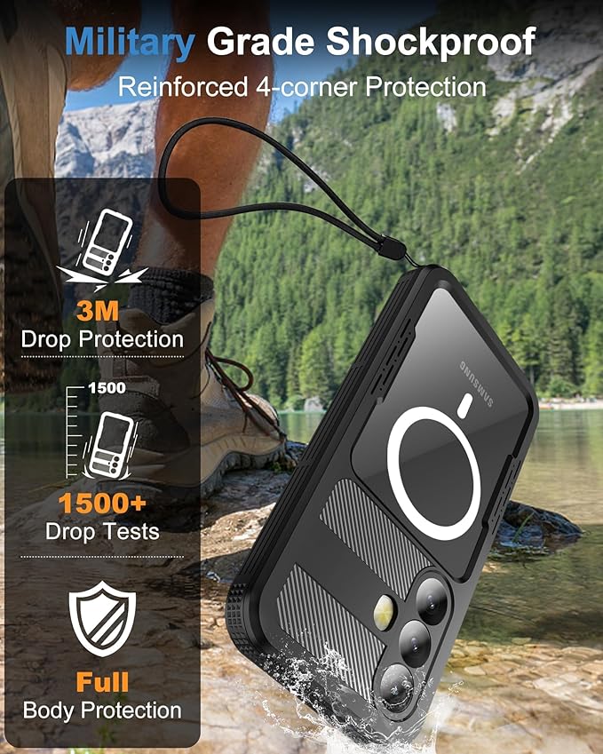 for Samsung Galaxy S25+ Plus Waterproof Case, Magnetic Heavy Duty Military - Image 4