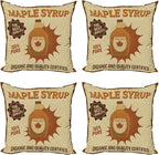 Ambesonne Retro Throw Pillow Cushion Case Pack of 4, Maple Syrup Ad by Ambesonne