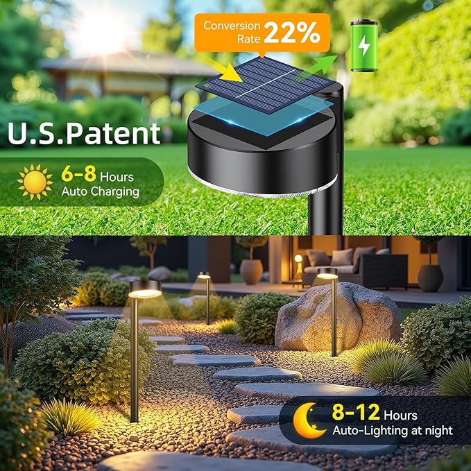 Ahaorigin 4 Pack Solar Pathway Lights Outdoor, Bright LED Solar Lights Outdoor - Image 4