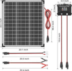 Voltset 50W Solar Panel Kit, 12V Solar Battery Trickle Charger Maintainer + 10A - Image 6