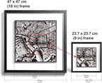 Washington D.C. Cut Map framed by O3 Design Studio, 18x18 inches, paper cutting - Image 3