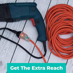 KMC 50ft 16AWG Outdoor Extension Cord, SJTW 16/3 Lighted Power Cord, Bright - Image 4