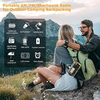 12000mAh/44400mWh Weather Radio, Hand Crank Emergency Radio Portable AM FM - Image 7