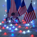JMEXSUSS Connectable Red White and Blue Lights Indoor Outdoor, 100 LED 33ft 4th - Image 4