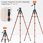 Victiv Tripod 74-Camera-Tripod for Cell Phone, Aluminum Professional Heavy Duty - Image 2