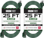 Iron Forge Cable 2 Pack Weatherproof 25 Ft Outdoor Extension Cord by IronForgeCable